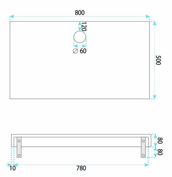 Wall-Mounted Washbasin with Shelf Rea Apollo Gran Cloud Sky 80