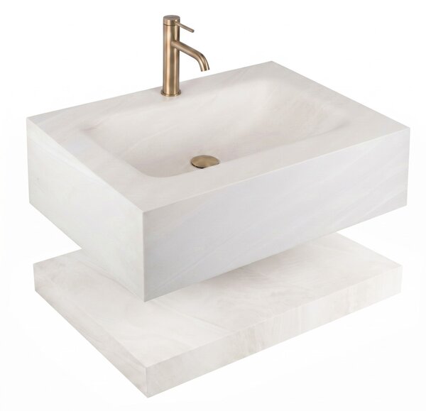 Wall-Mounted Washbasin with Shelf Rea Apollo Gran Cloud Sky 70
