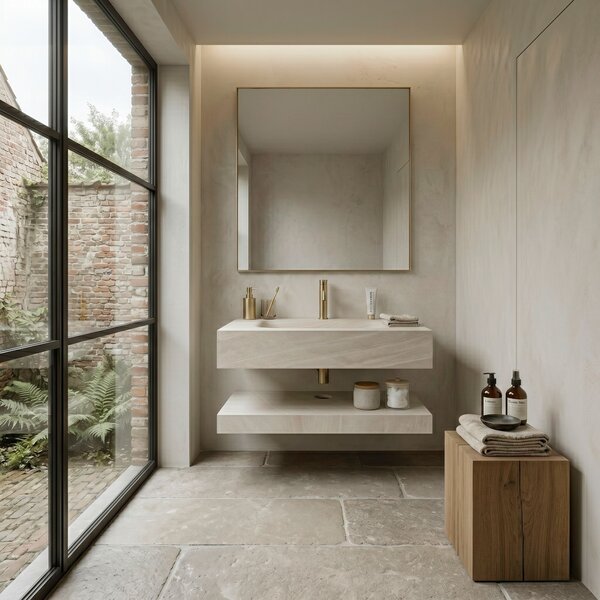 Wall-Mounted Washbasin with Shelf Rea Apollo Gran Cloud Sky 70