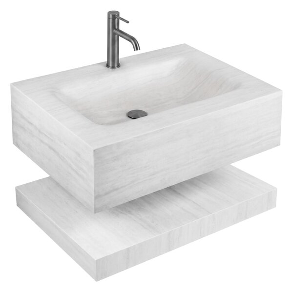 Wall-hung washbasin with a shelf Rea Apollo Muralto Roma 70