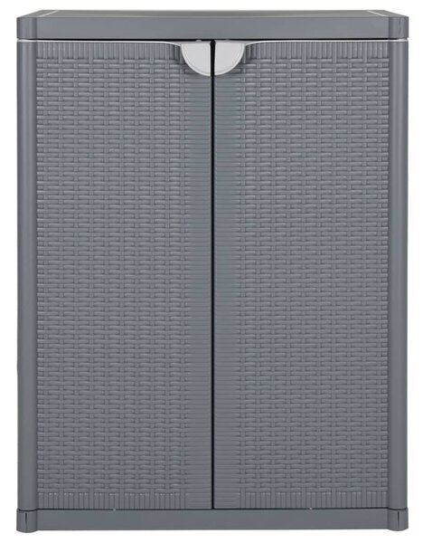 Garden Storage Cabinet Grey 65x45x88 cm PP Rattan