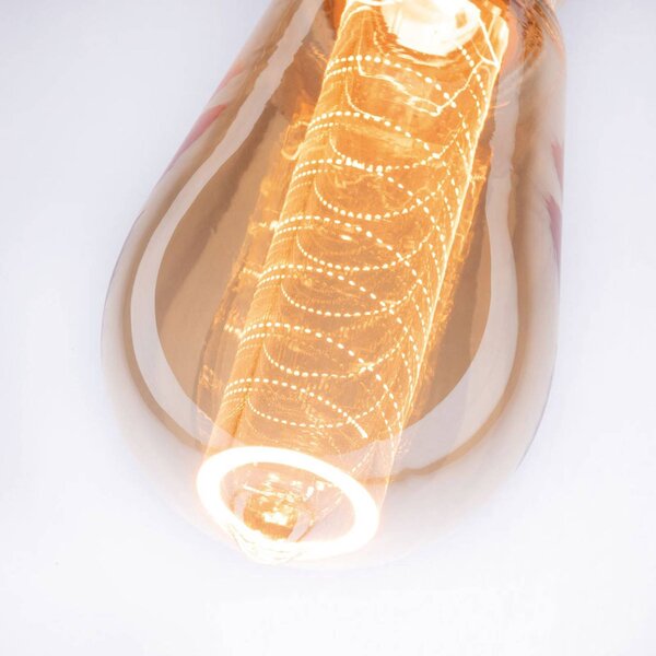 LED bulb E27 ST64 4 W inner glow spiral pattern