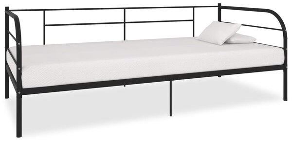 284673 DayBed Frame without Mattress Black Metal 90x200 cm