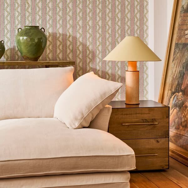 Vellum Table Lamp Base, Light, White - Andrew Martin