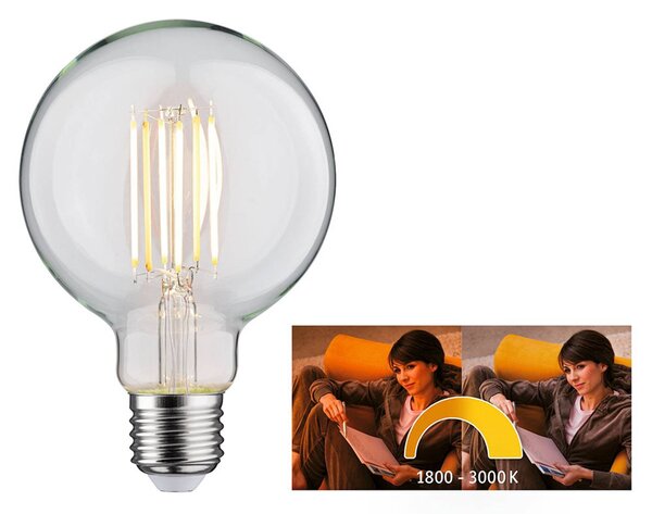Paulmann globe LED bulb E27 7 W dim to warm