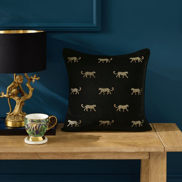 Clarke & Clarke Duma Feather Filled Cushion 43cm x 43cm Noir