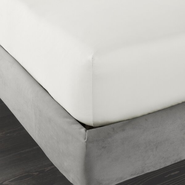 Bianca 400 Thread Count Cotton Sateen Bed Linen Fitted Sheet Ivory