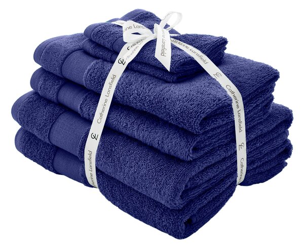 Catherine Lansfield Anti Bacterial Six Towel Bale Towels Navy