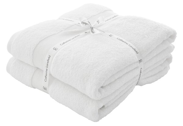Catherine Lansfield Anti Bacterial Two Bath Sheet Towels White