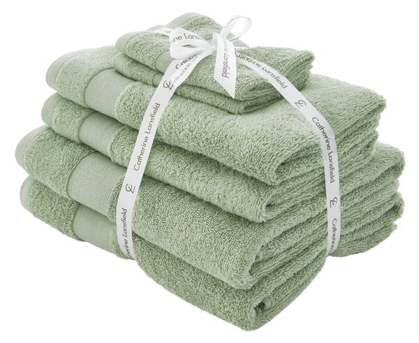 Catherine Lansfield Anti Bacterial Six Towel Bale Towels Sage