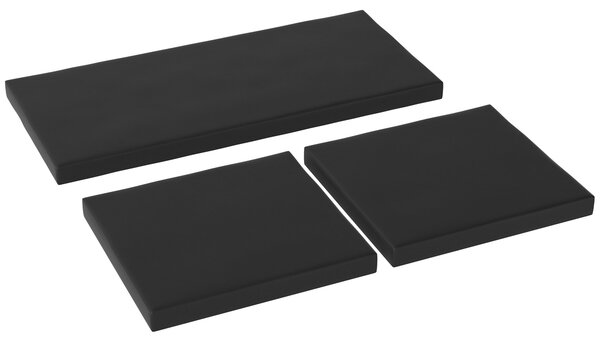 Outsunny Outdoor Seat Cushion Pads for Rattan Furniture, 3 PCs Garden Furniture Cushions, Black