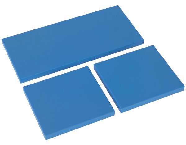 Outsunny Outdoor Seat Cushion Pads for Rattan Furniture, 3 PCs Garden Furniture Cushions, Sky Blue