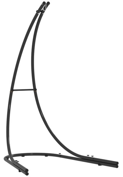 Outsunny Hammock Chair Stand Only, Hanging Chair Stand with Extra Large Base for Indoor Outdoor, 150 KG Capacity, Black Aosom UK