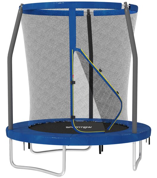 SPORTNOW 6ft Trampoline with Safety Enclosure Net, Steel Frame Outdoor Trampoline, Jumping Mat with Edge Safety Cover for Fitness, Blue Aosom UK