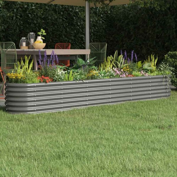 Modenza Oval 260 x 40 x 36cm Garden Galvanised Steel Planter in Grey