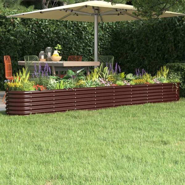 Modenza Oval 332 x 40 x 36cm Garden Galvanised Steel Planter in Brown