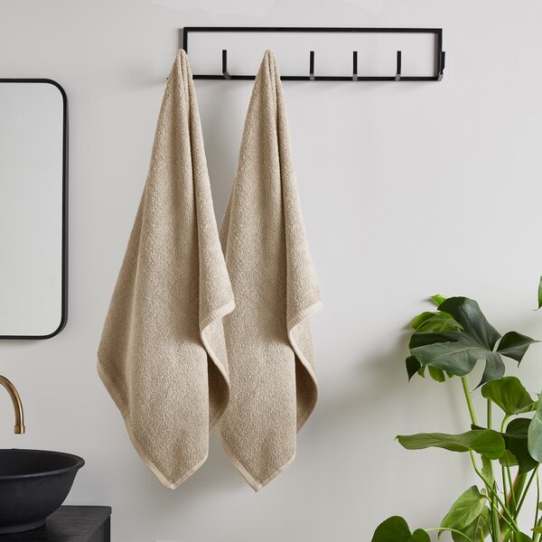 Catherine Lansfield Quick Dry Two Bath Sheet Towels Natural