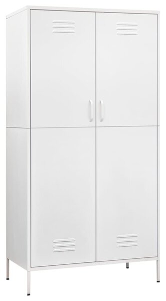 Wardrobe White 90x50x180 cm Steel