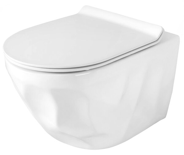 Set Wall-hung toilet bowl REA Gustavo Rimless + Countertop washbasin Maya