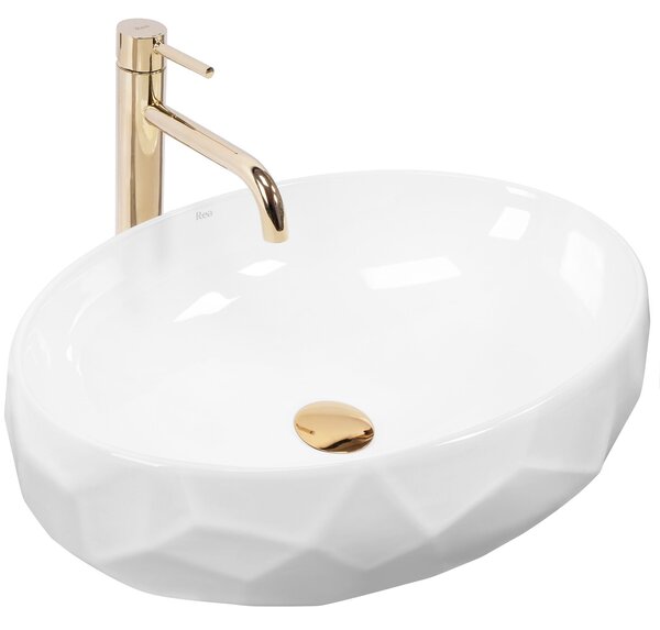 Set Wall-hung toilet bowl REA Gustavo Rimless + Countertop washbasin Maya