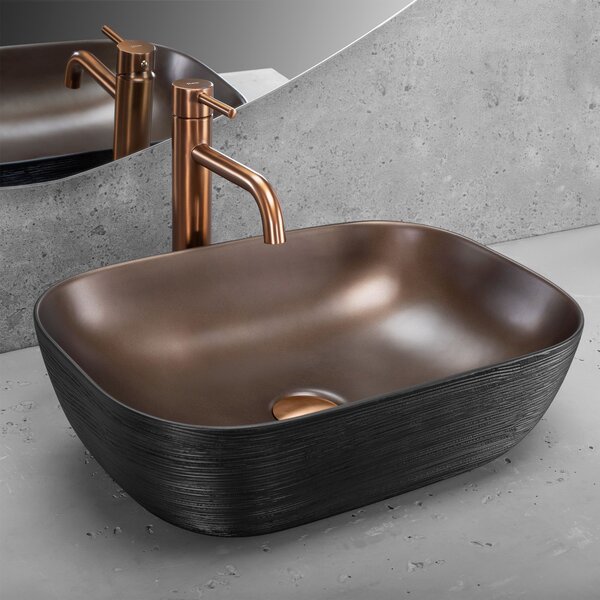 Countertop washbasin Rea Belinda COPPER BRUSH / Black