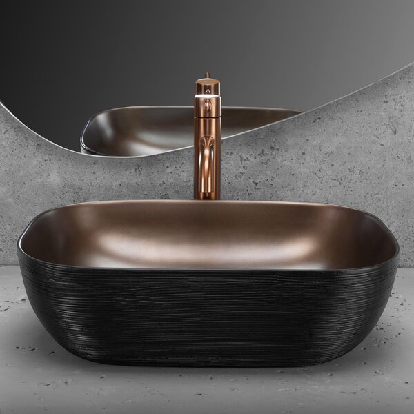 Countertop washbasin Rea Belinda COPPER BRUSH / Black