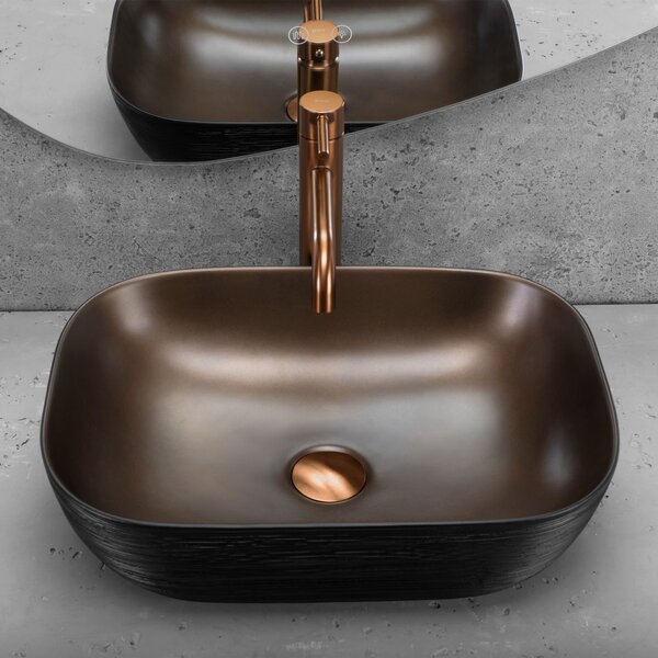 Countertop washbasin Rea Belinda COPPER BRUSH / Black