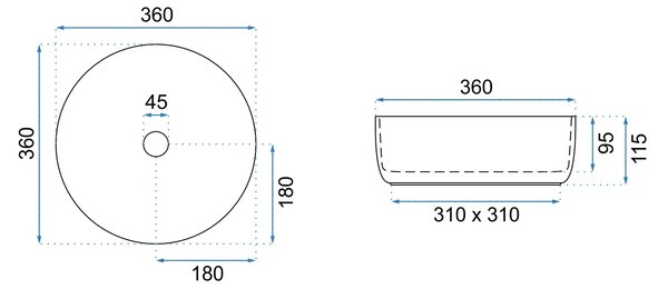 Countertop Basin Rea SAMI ECRU SHINY