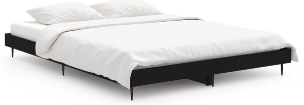 Bed Frame without Mattress Black 135x190 cm Double Engineered Wood