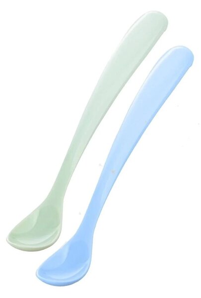 Mamajoo Silicone Spoons with Case Pack of 2 - Green & Blue