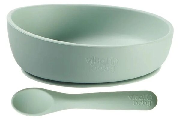 Vital Baby Nourish Silicone Suction Bowl Set - Crushed Mint