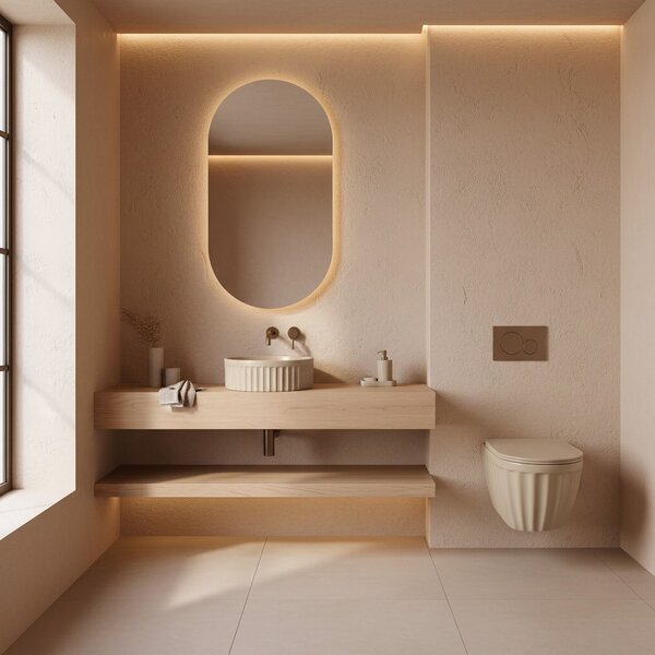 Countertop Basin Rea DUO Caffe Latte Matt