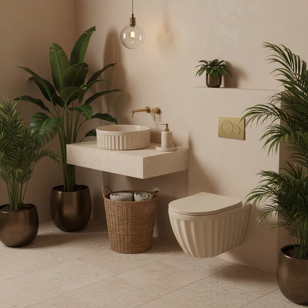 Countertop Basin Rea DUO Caffe Latte Matt