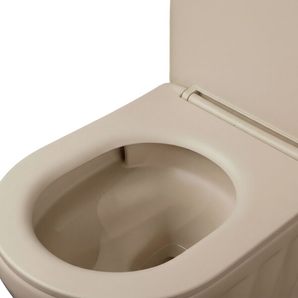 Set: Wall-hung toilet bowl + Countertop washbasin Rea Duo Caffe Latte Matt