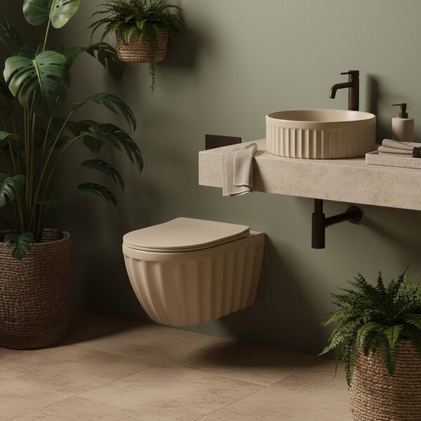 Countertop Basin Rea DUO Caffe Latte Matt