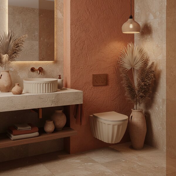 Countertop Basin Rea DUO Caffe Latte Matt