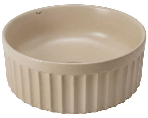 Set: Wall-hung toilet bowl + Countertop washbasin Rea Duo Caffe Latte Matt