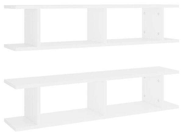 Wall Shelf 2 pcs White 90x18x20 cm Engineered Wood