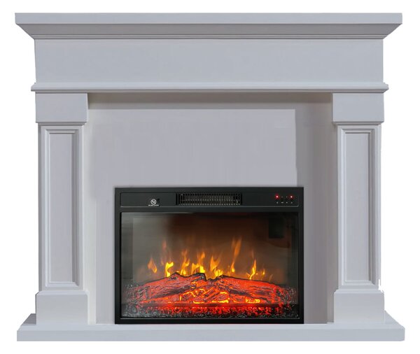 Free Standing Electric Fires ElectricSun Marisa White, with Sound Effect, W120xH102cm