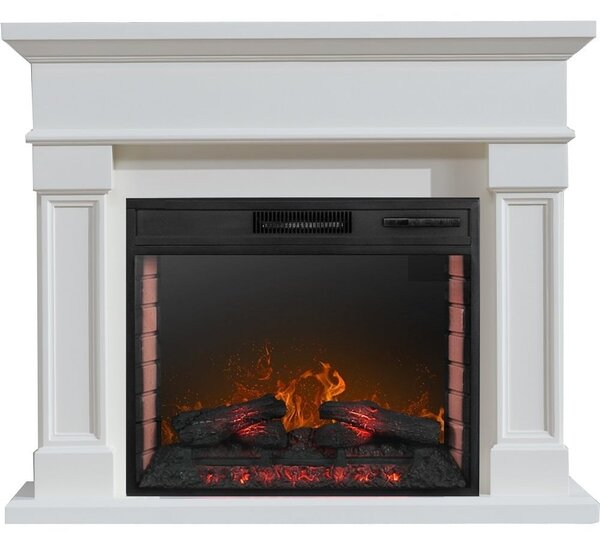 Free Standing Electric Fires ElectricSun Marisa White, with Sound Effect, W120xH102cm