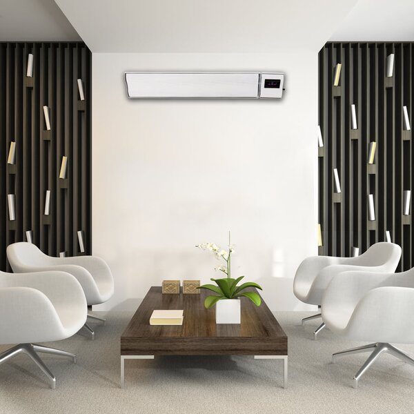 Indoor outdoor heater 1400W and 2800W ElectricSun white 180x15cm electric heater with thermostat, with Smart Life App Control