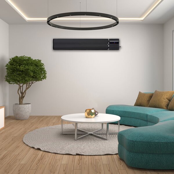 Indoor outdoor heater 2800W and 1400W ElectricSun black 180x15cm electric heater with thermostat, with Smart Life App Control