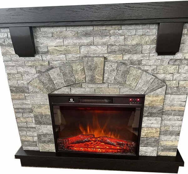 Electric fireplace ElectricSun GREYSTONE free standing electric fires, with Sound Effect, W115xH102cm