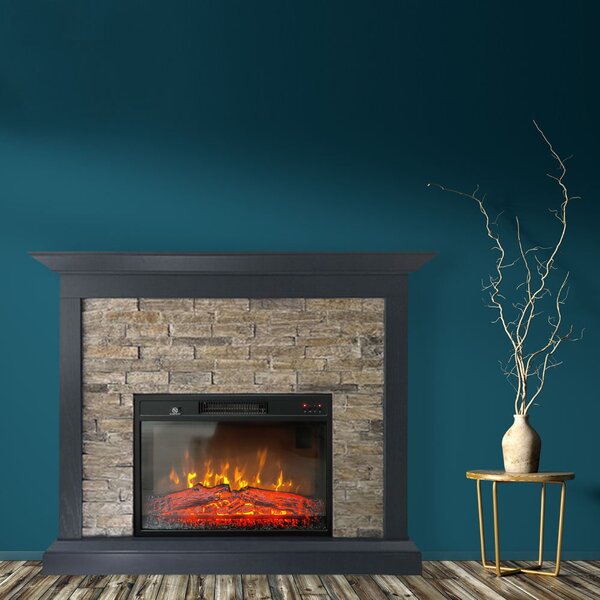 Electric Fireplace ElectricSun CHALET Stone Free Standing Electric Fires, with Sound Effect, W115xH96cm