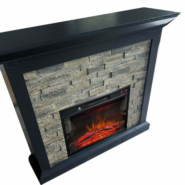 Electric Fireplace ElectricSun CHALET Stone Free Standing Electric Fires, with Sound Effect, W115xH96cm