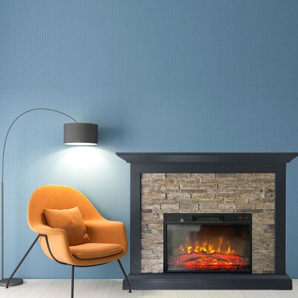 Electric Fireplace ElectricSun CHALET Stone Free Standing Electric Fires, with Sound Effect, W115xH96cm