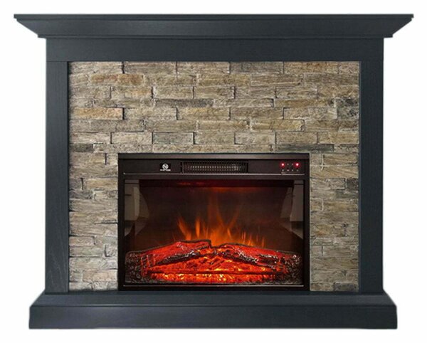 Electric Fireplace ElectricSun CHALET Stone Free Standing Electric Fires, with Sound Effect, W115xH96cm