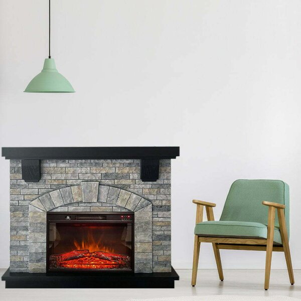 Electric fireplace ElectricSun GREYSTONE free standing electric fires, with Sound Effect, W115xH102cm