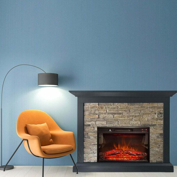 Electric Fireplace ElectricSun CHALET Stone Free Standing Electric Fires, with Sound Effect, W115xH96cm