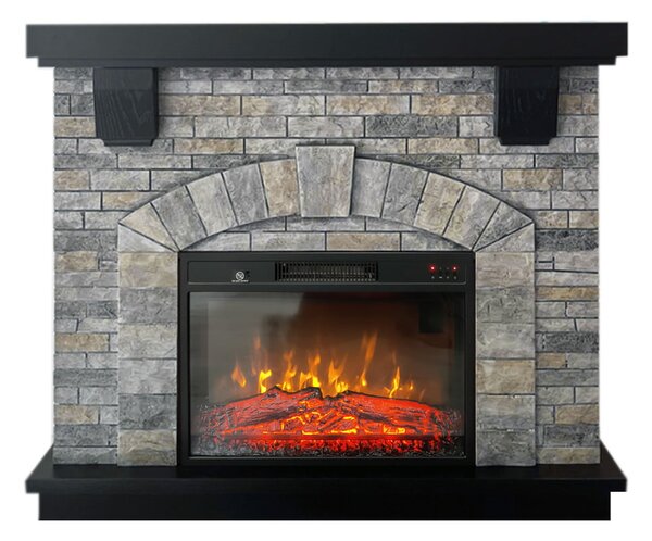 Electric fireplace ElectricSun GREYSTONE free standing electric fires, with Sound Effect, W115xH102cm